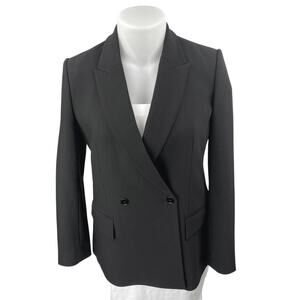 Club Monaco Women's Black Double Breasted Notch Collar Blazer Coat Jacket Sz 12